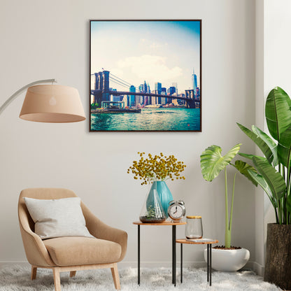 36x36" Framed Canvas Print: "Long Island, Brooklyn, Colour"