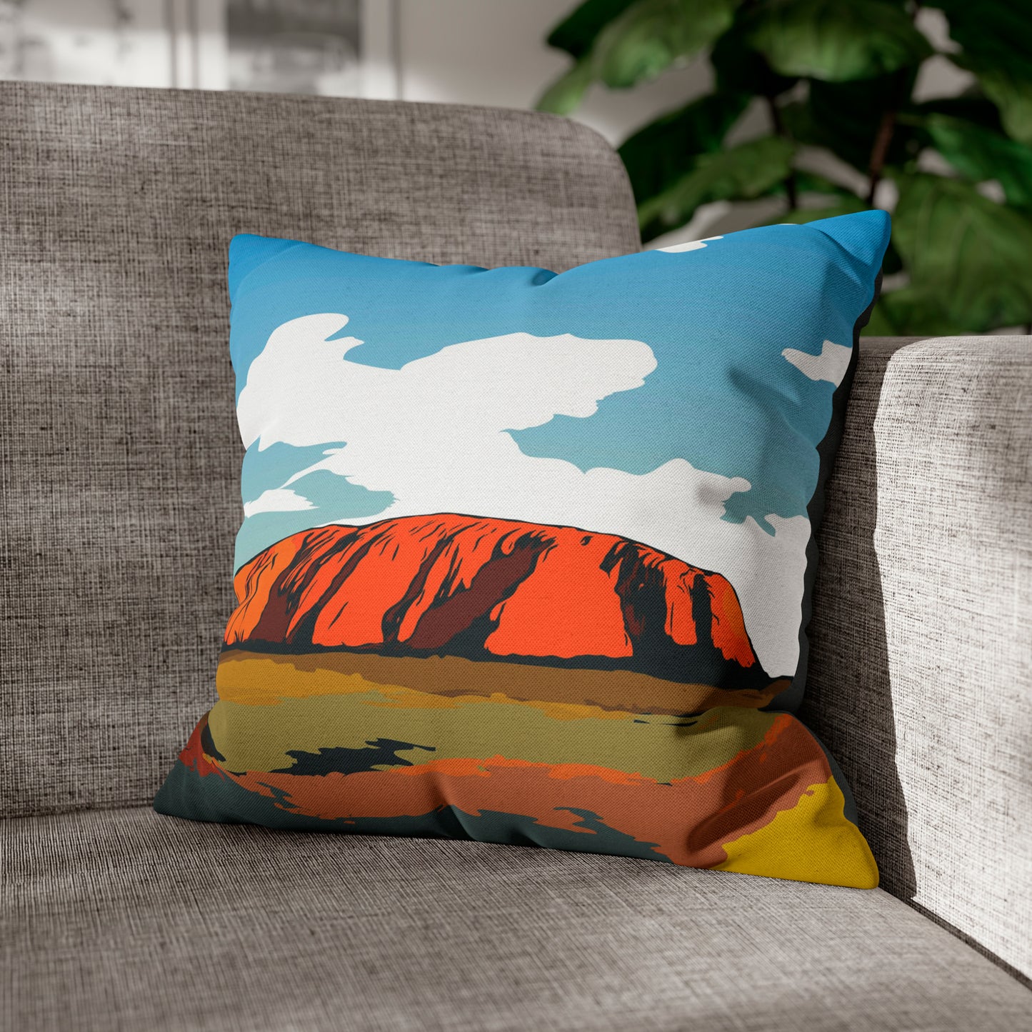 Uluru Sunset Spun Polyester Square Pillow