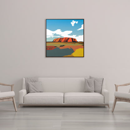 36x36" Framed Canvas Print: "Uluru Sunset. Northern Territory Australia"