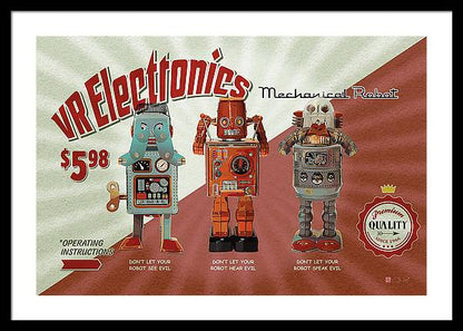 3 Wise Robots - Framed Print