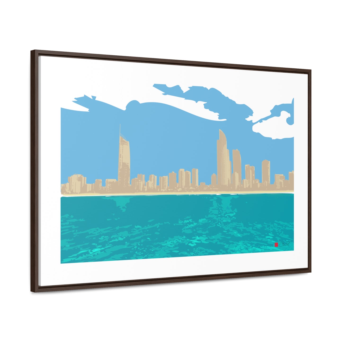 Surfers Paradise Skyline, Canvas Print, Horizontal Frame