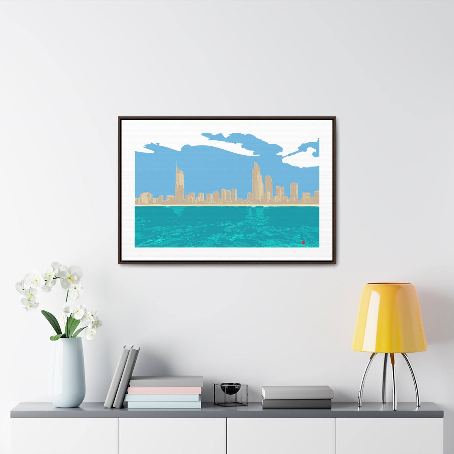 Surfers Paradise Skyline, Canvas Print, Horizontal Frame