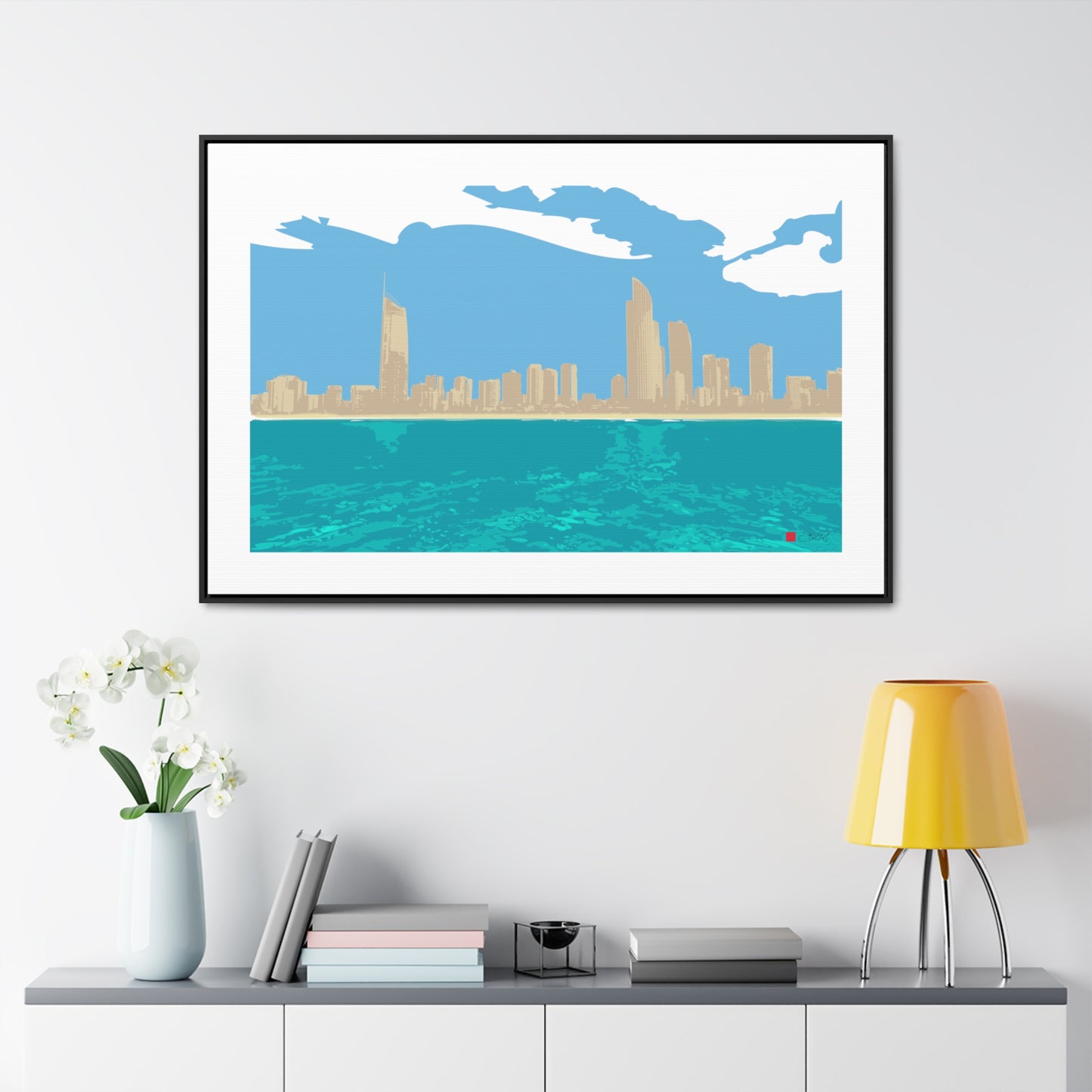 Surfers Paradise Skyline, Canvas Print, Horizontal Frame