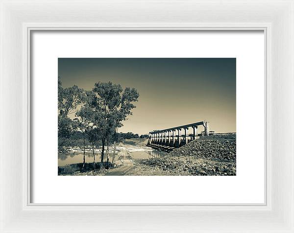 EJ Beardmore Dam Qld Black and White - Framed Print