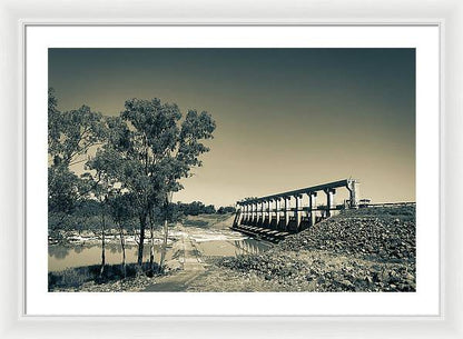 EJ Beardmore Dam Qld Black and White - Framed Print