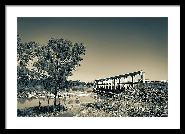 EJ Beardmore Dam Qld Black and White - Framed Print