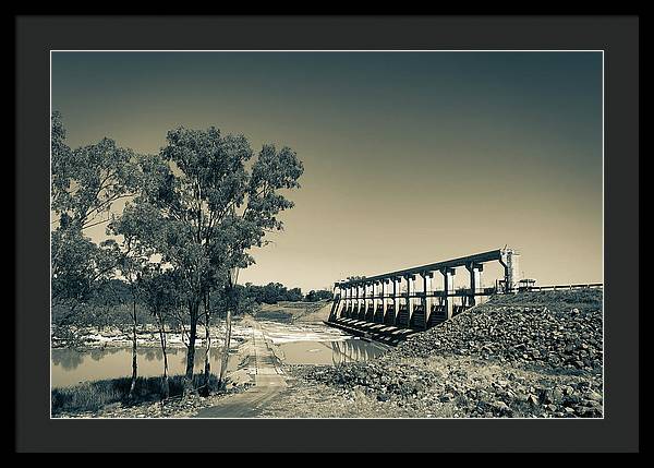 EJ Beardmore Dam Qld Black and White - Framed Print