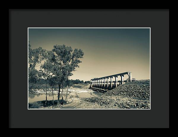 EJ Beardmore Dam Qld Black and White - Framed Print