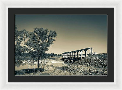 EJ Beardmore Dam Qld Black and White - Framed Print