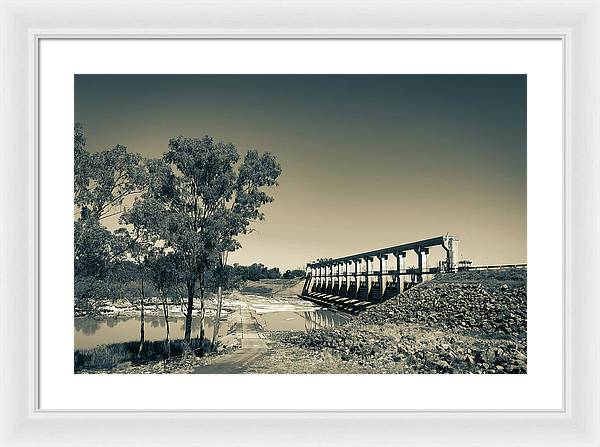 EJ Beardmore Dam Qld Black and White - Framed Print