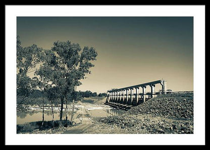 EJ Beardmore Dam Qld Black and White - Framed Print