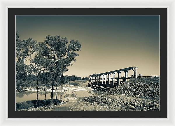 EJ Beardmore Dam Qld Black and White - Framed Print