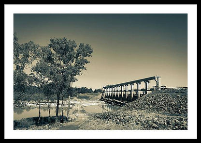 EJ Beardmore Dam Qld Black and White - Framed Print