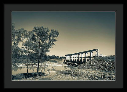 EJ Beardmore Dam Qld Black and White - Framed Print