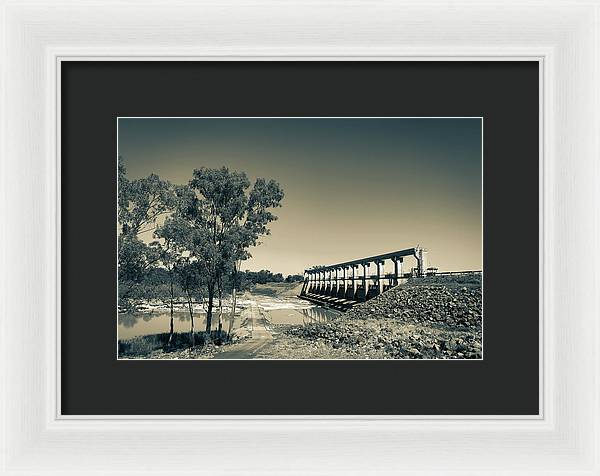 EJ Beardmore Dam Qld Black and White - Framed Print