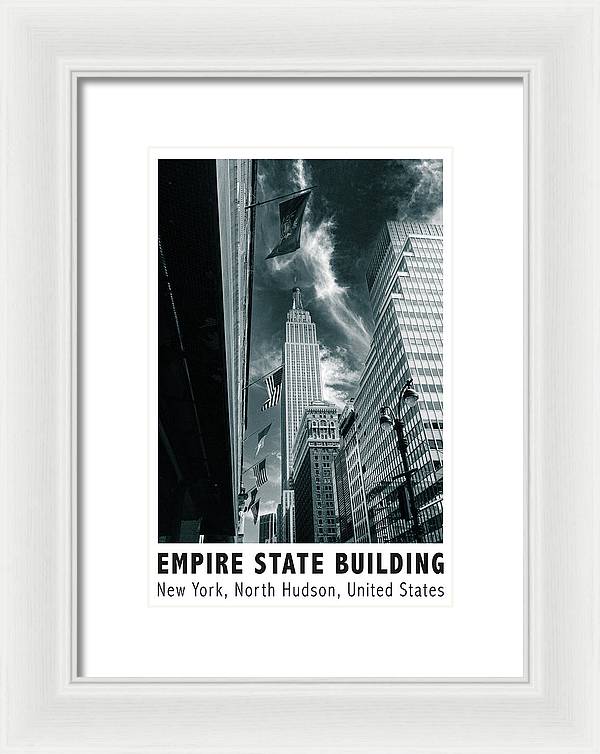 Empire State Building New York Black and White - Framed Print