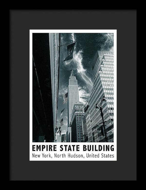 Empire State Building New York Black and White - Framed Print