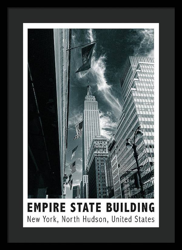 Empire State Building New York Black and White - Framed Print