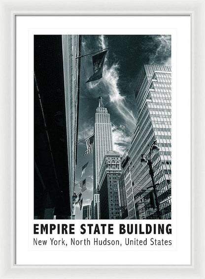 Empire State Building New York Black and White - Framed Print