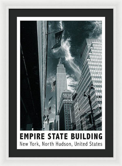 Empire State Building New York Black and White - Framed Print