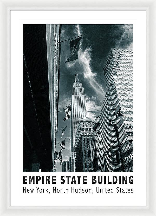 Empire State Building New York Black and White - Framed Print