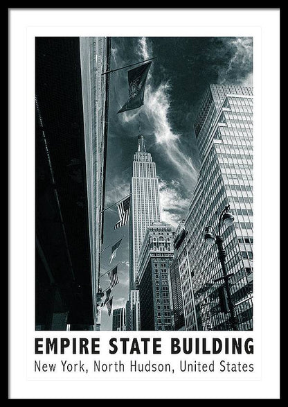 Empire State Building New York Black and White - Framed Print