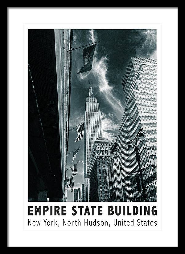 Empire State Building New York Black and White - Framed Print