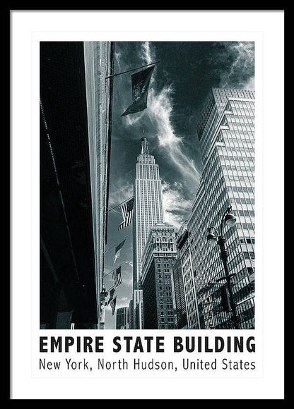 Empire State Building New York Black and White - Framed Print