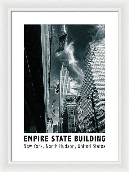 Empire State Building New York Black and White - Framed Print