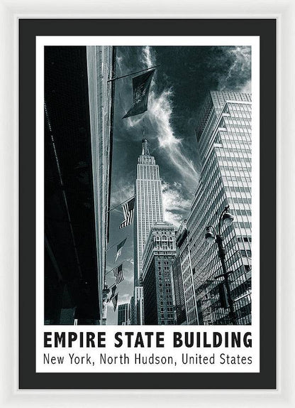 Empire State Building New York Black and White - Framed Print