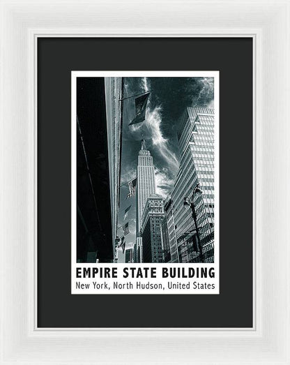 Empire State Building New York Black and White - Framed Print