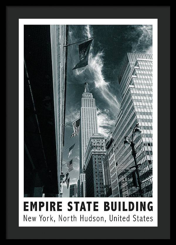 Empire State Building New York Black and White - Framed Print