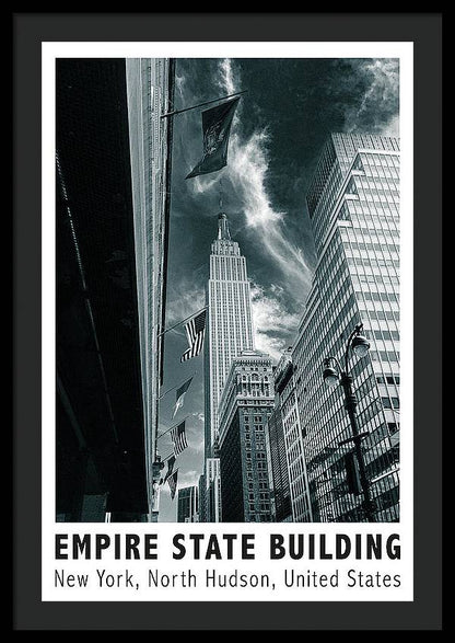 Empire State Building New York Black and White - Framed Print