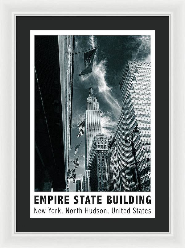 Empire State Building New York Black and White - Framed Print