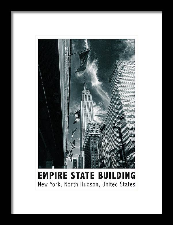 Empire State Building New York Black and White - Framed Print