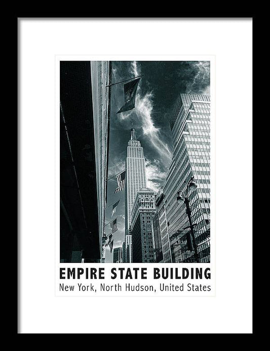 Empire State Building New York Black and White - Framed Print