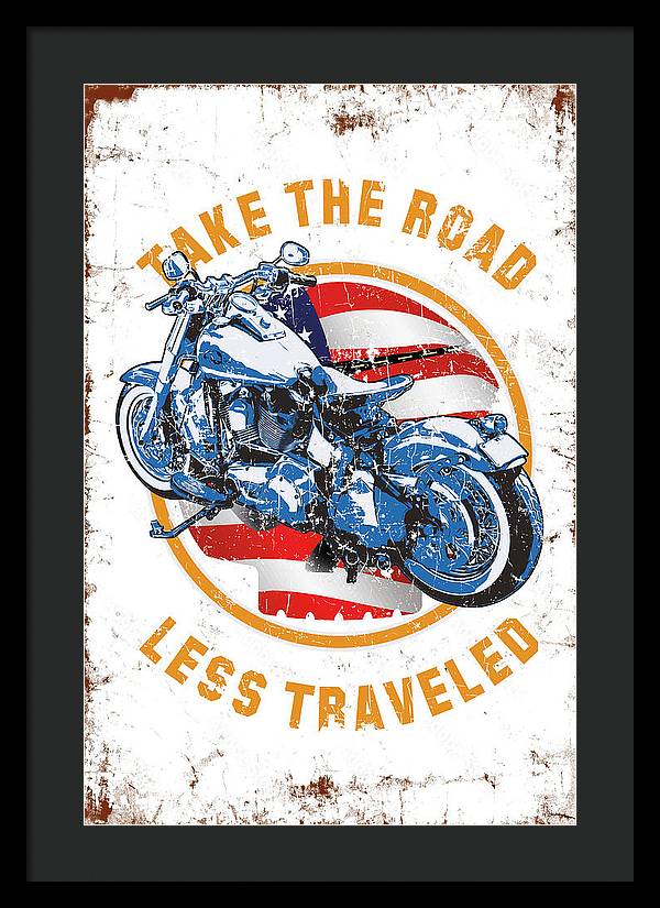 Take the road less traveled USA Version - Framed Print