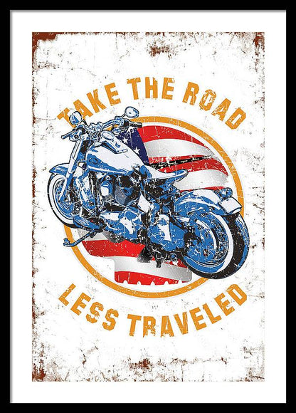 Take the road less traveled USA Version - Framed Print