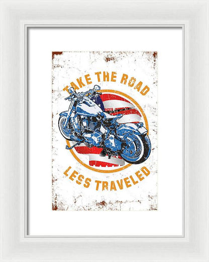 Take the road less traveled USA Version - Framed Print