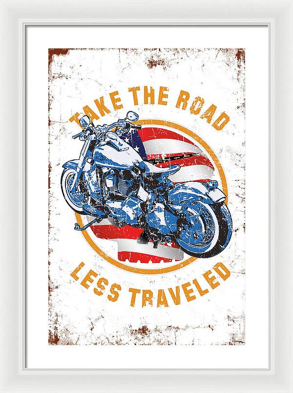 Take the road less traveled USA Version - Framed Print