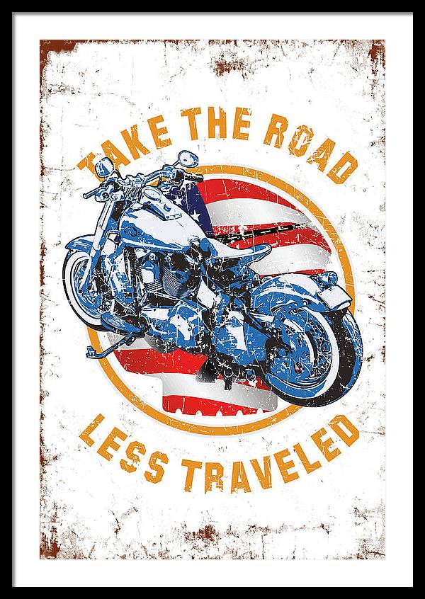 Take the road less traveled USA Version - Framed Print