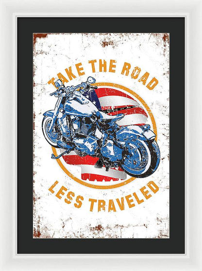 Take the road less traveled USA Version - Framed Print