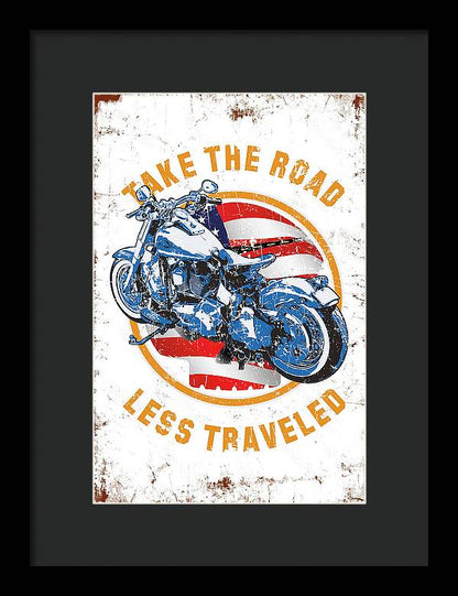 Take the road less traveled USA Version - Framed Print