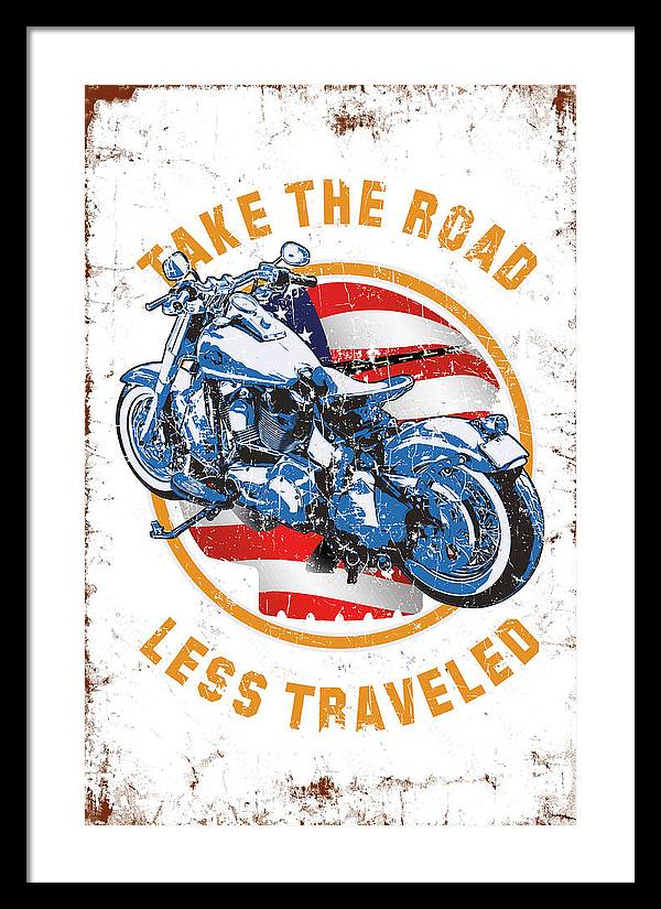 Take the road less traveled USA Version - Framed Print