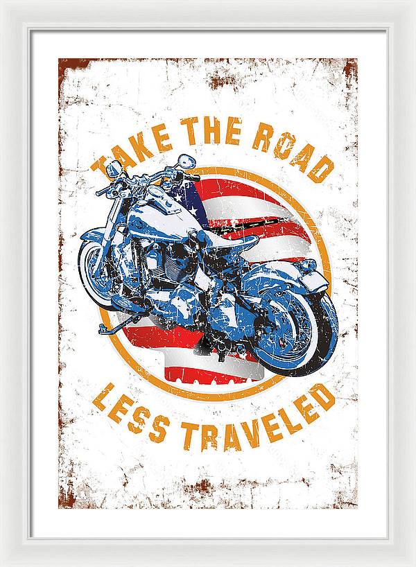 Take the road less traveled USA Version - Framed Print