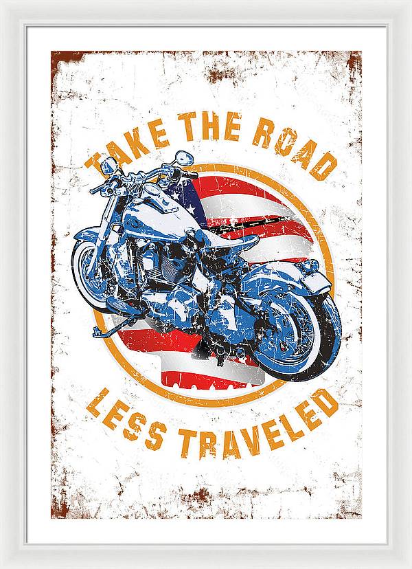 Take the road less traveled USA Version - Framed Print