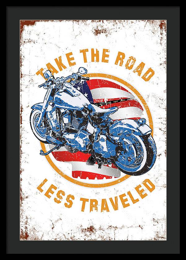 Take the road less traveled USA Version - Framed Print