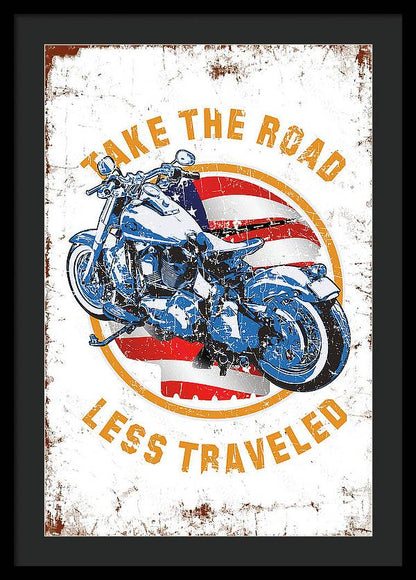 Take the road less traveled USA Version - Framed Print