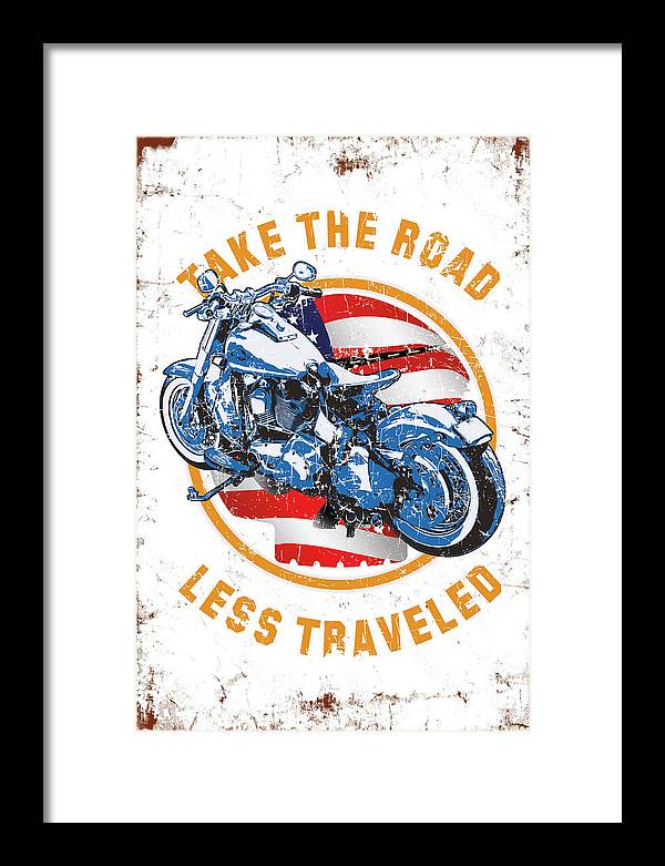 Take the road less traveled USA Version - Framed Print