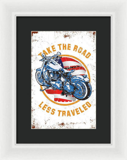 Take the road less traveled USA Version - Framed Print